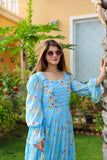 CHARMING BLUE FLORAL DRESS
