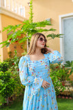 CHARMING BLUE FLORAL DRESS