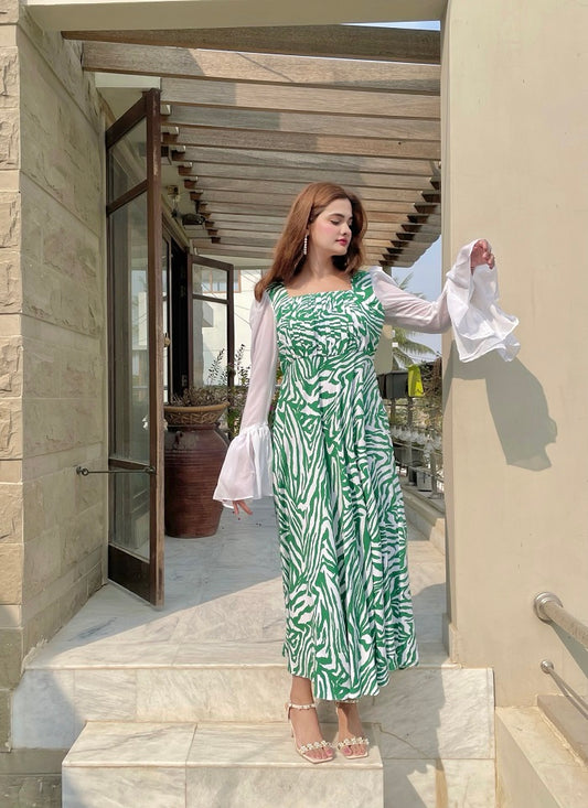 GREEN ZEBRA DRESS