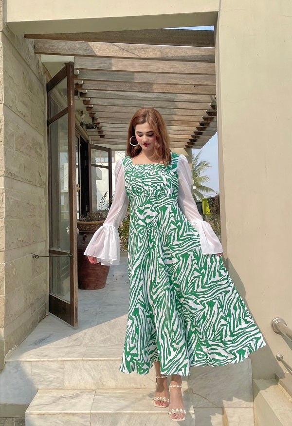 GREEN ZEBRA DRESS