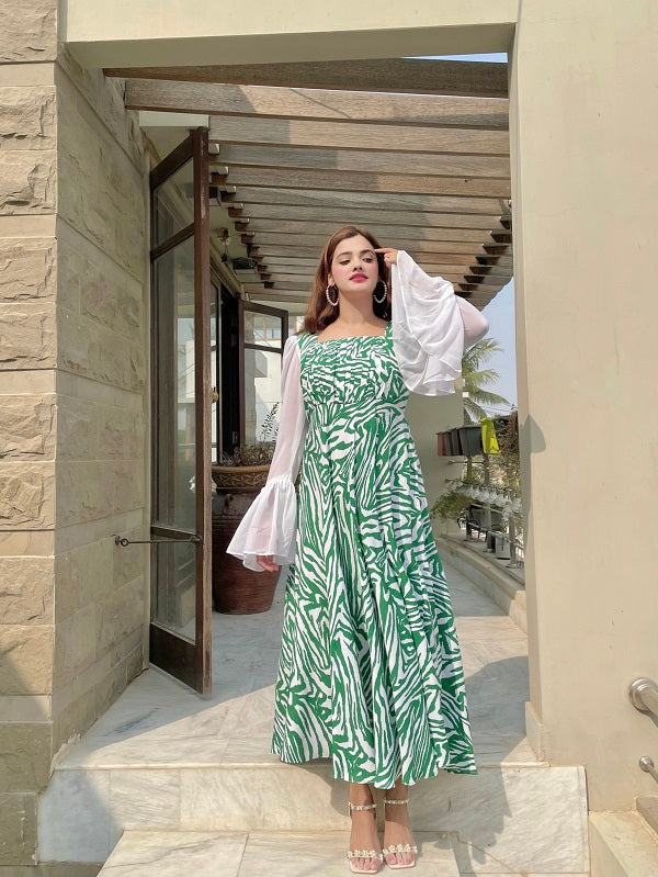 GREEN ZEBRA DRESS