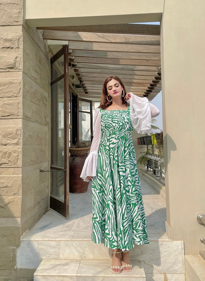 GREEN ZEBRA DRESS