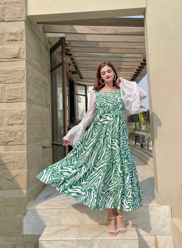 GREEN ZEBRA DRESS