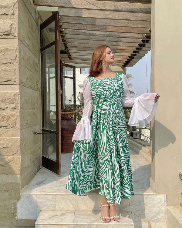 GREEN ZEBRA DRESS