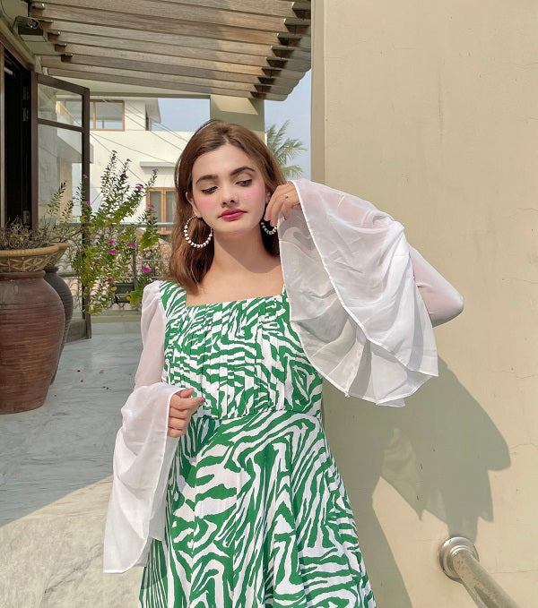 GREEN ZEBRA DRESS
