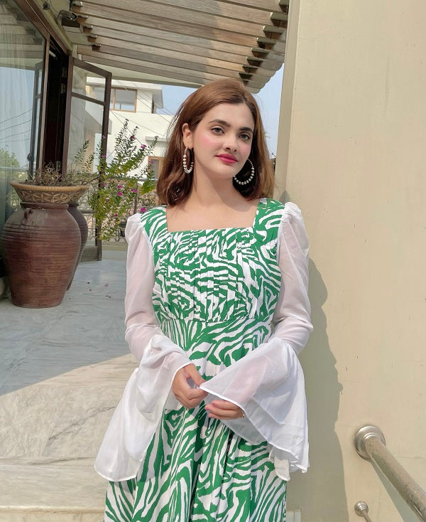 GREEN ZEBRA DRESS