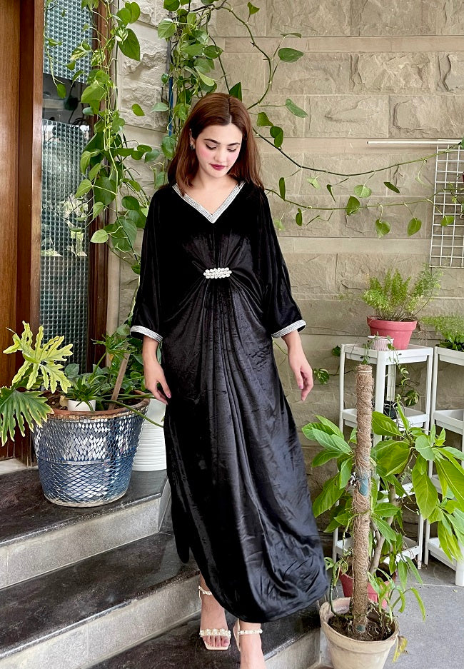 BLACK VELVET KAFTAN