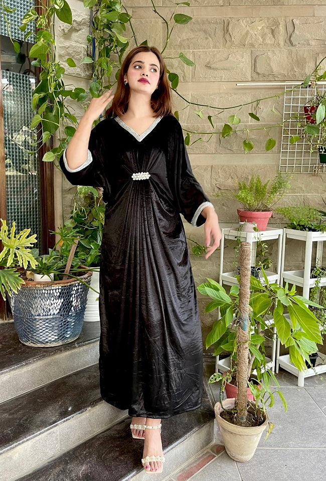 BLACK VELVET KAFTAN