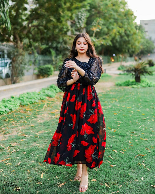 BLACK ROSE DRESS