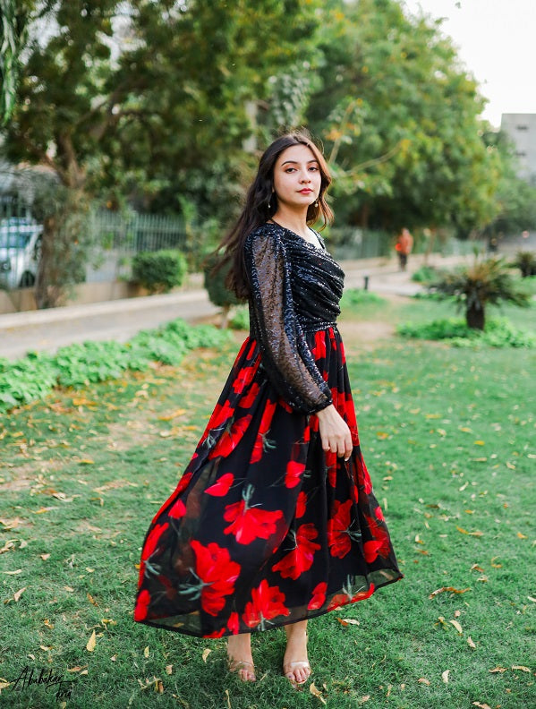 BLACK ROSE DRESS