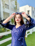 ROYAL BLUE STRIPE VELVET