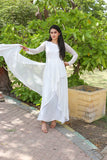 WHITE SEQUENCE FROCK