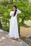 WHITE SEQUENCE FROCK