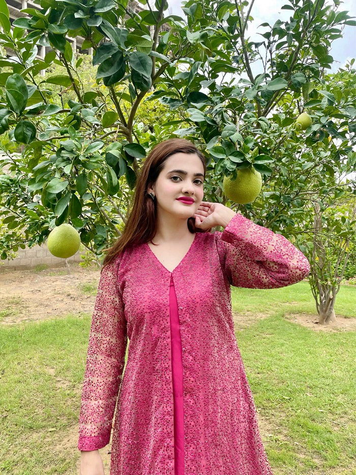 MAROON EMBRIODERY DRESS