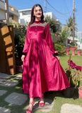 MAROON VELVET FROCK