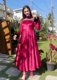 MAROON VELVET FROCK
