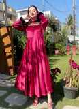 MAROON VELVET FROCK