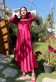MAROON VELVET FROCK
