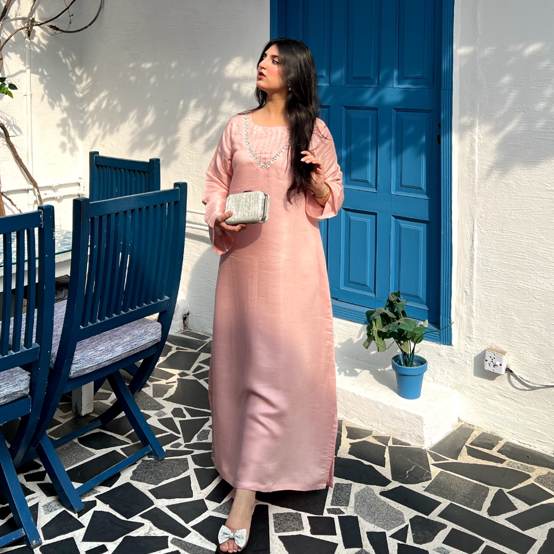 PRETTY ADIRE STRAIGHT KAFTAN DRESS