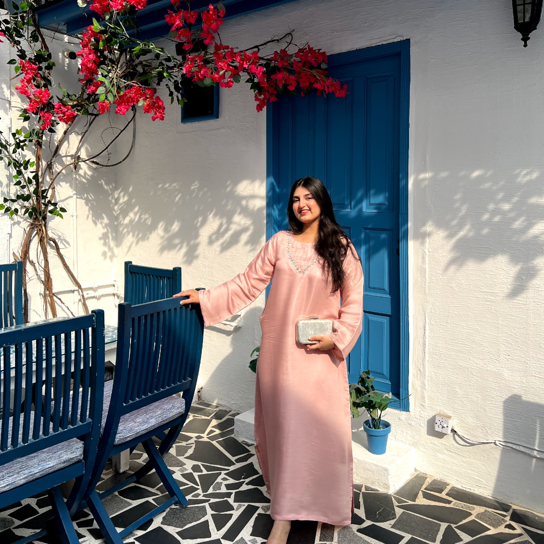 PRETTY ADIRE STRAIGHT KAFTAN DRESS