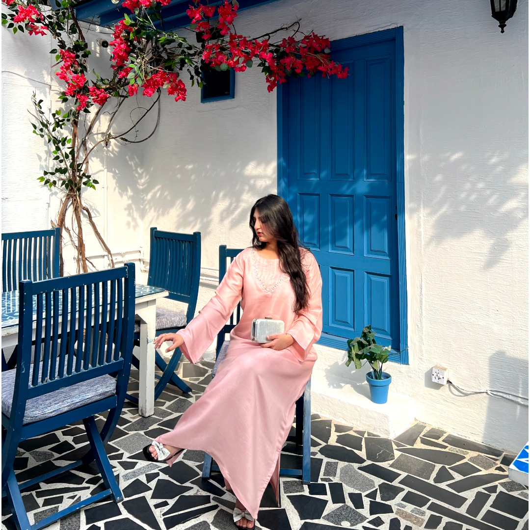 PRETTY ADIRE STRAIGHT KAFTAN DRESS