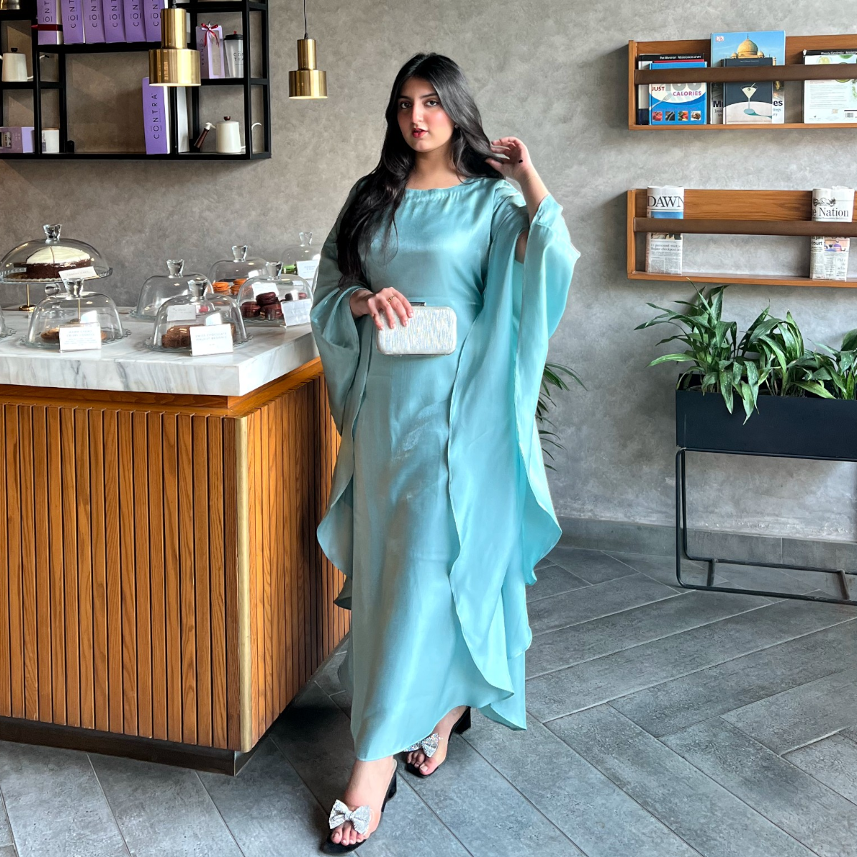 GLIMMER LAVA  BUTTERFLY KAFTAN DRESS