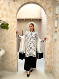 EMBROIDERED CHIC WHITE & BLACK DRESS