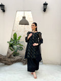 EMBROIDERED BOLD BLACK DRESS