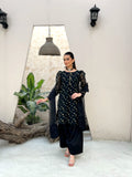 EMBROIDERED BOLD BLACK DRESS