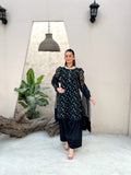 EMBROIDERED BOLD BLACK DRESS