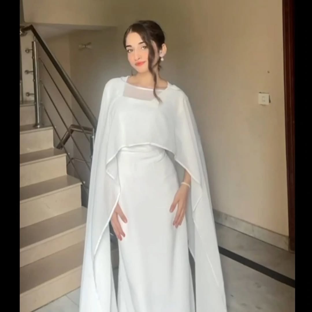 CAPE SHAWL CHIFFON DRESS