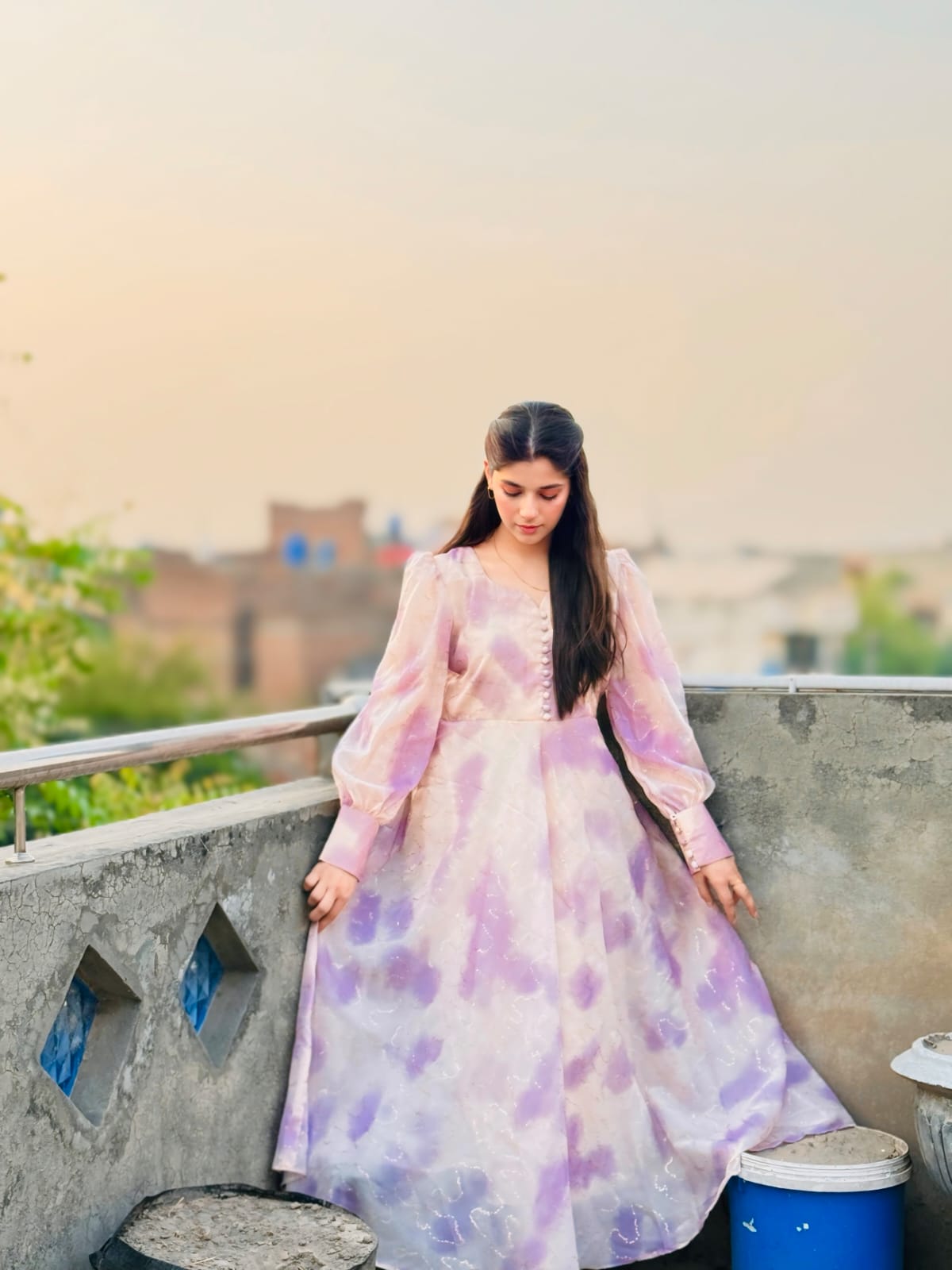 TIE DYE SEQUINS DRESS