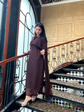 CAPE SHAWL CHIFFON DRESS