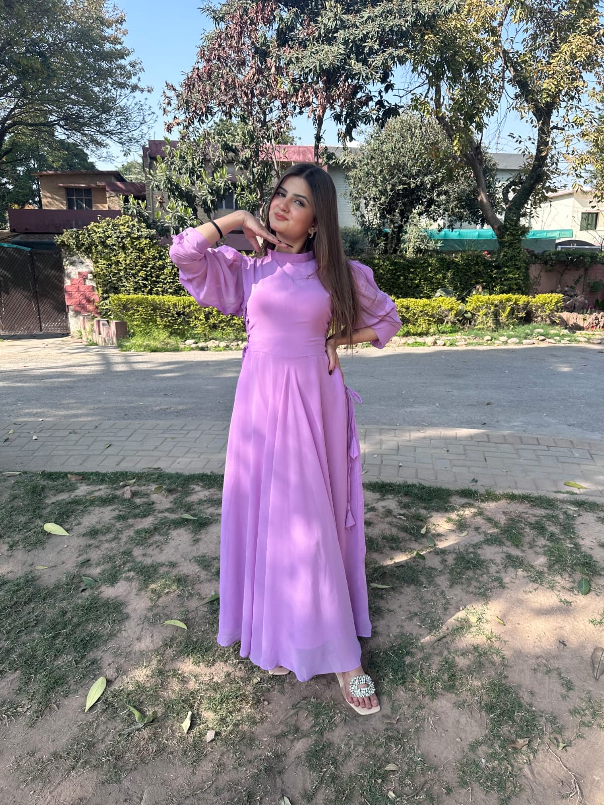 LILAC SIDE KNOT DRESS