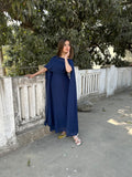 NAVYBLUE CHIFFON CAPE SHAWAL