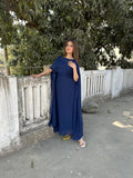 NAVYBLUE CHIFFON CAPE SHAWAL