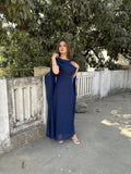 NAVYBLUE CHIFFON CAPE SHAWAL