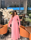 PINK PLEATED LONG SLEEVES