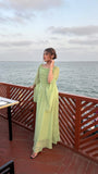 PASTEL GREEN FLIRTY LONG SLEEVES DRESS