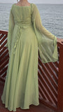 PASTEL GREEN FLIRTY LONG SLEEVES DRESS