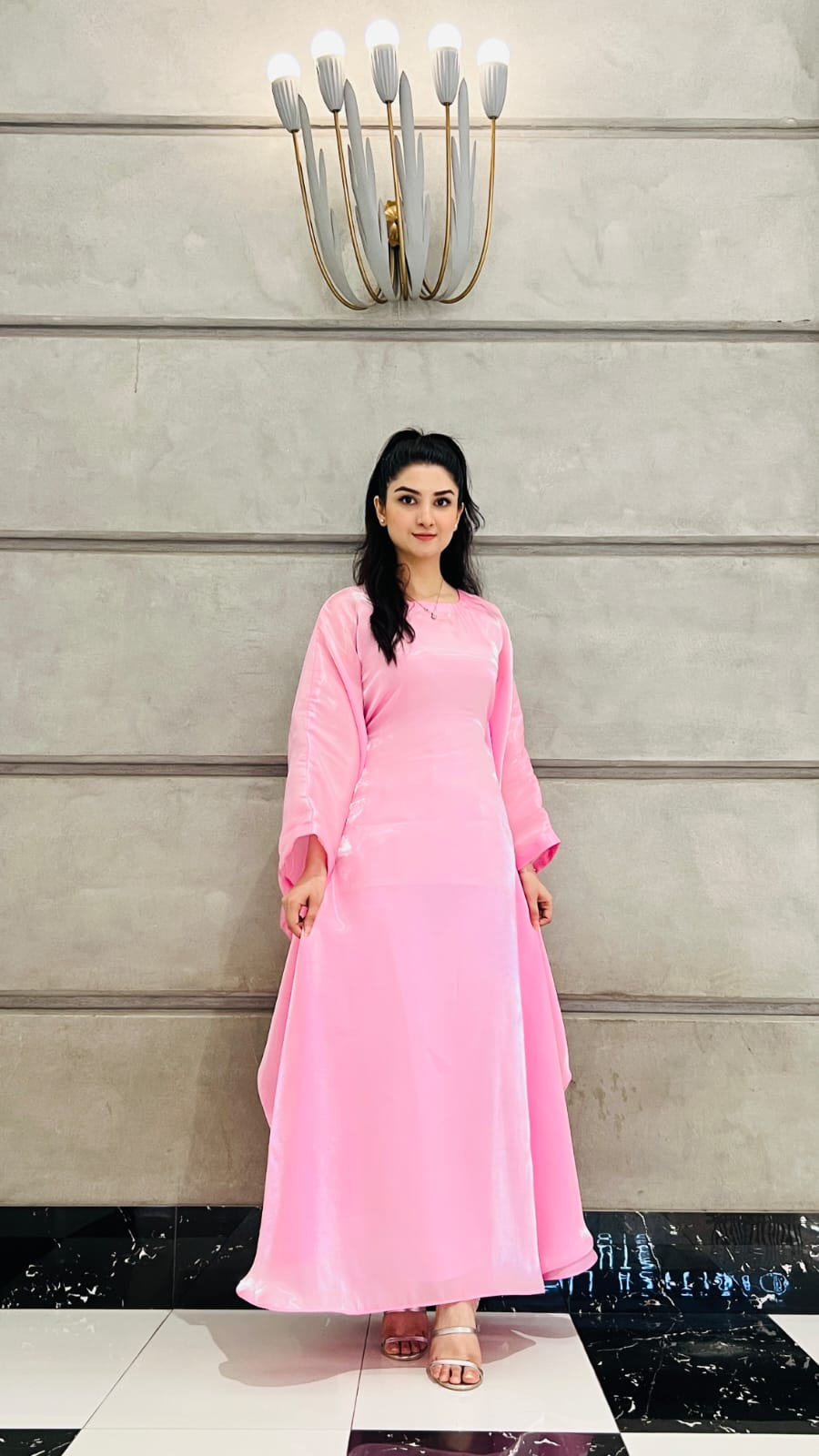 PINK SHEESHA SILK KAFTAN