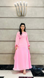 PINK SHEESHA SILK KAFTAN