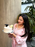 PINK SQUARE NECK SILK MAXI
