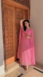 CAPE SHAWL CHIFFON DRESS