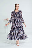 NAVYBLUE SQAURISH FLORAL
