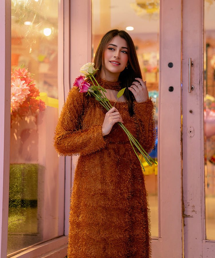 FLUFFY BRONZE BODYCON