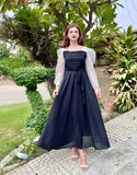 TWO TONE FRONT PLATTED DRESS
