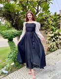 TWO TONE FRONT PLATTED DRESS