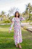 WHITE SQUARISH FLORAL DRESS