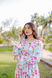 WHITE SQUARISH FLORAL DRESS